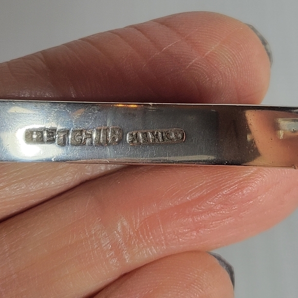 vintage sterling silver 925 malachite hinged  clasp 36.6g bracelet bangle mexico - Picture 6 of 12